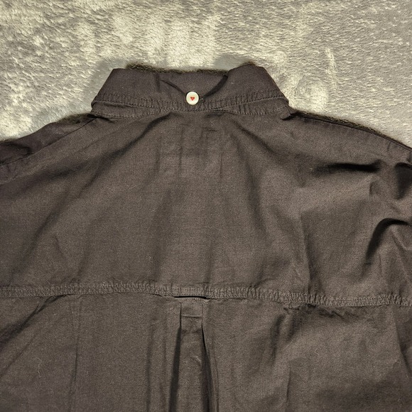 American Eagle Oversized Button Down Shirt Men's XS Black Fish Embroidery NEW - Picture 12 of 13